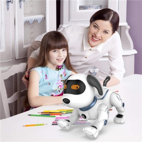Remote Control Robot Dog Toys for Kids, Programmable Robot Puppy Toy Dog (White) - Picture 5 of 6